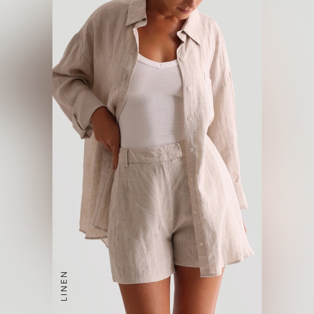 MyOutfitOnline Linen Blend Oversized Top